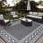 Large Waterproof Outdoor Rug Reversible Polypropylene Patio Carpet, Easy Clean, All-Weather, UV Protected, Non-Slip, Modern Boho Mat-142009349-142009352
