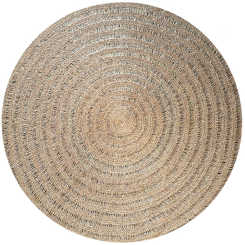Round Solid Colour Hand Woven Area Rug, Round 200cm