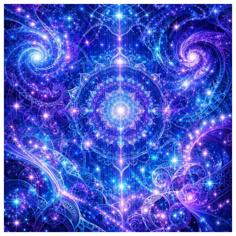 Rideaux de douche Intricate Cosmic Mandala, 70in W x 84in H