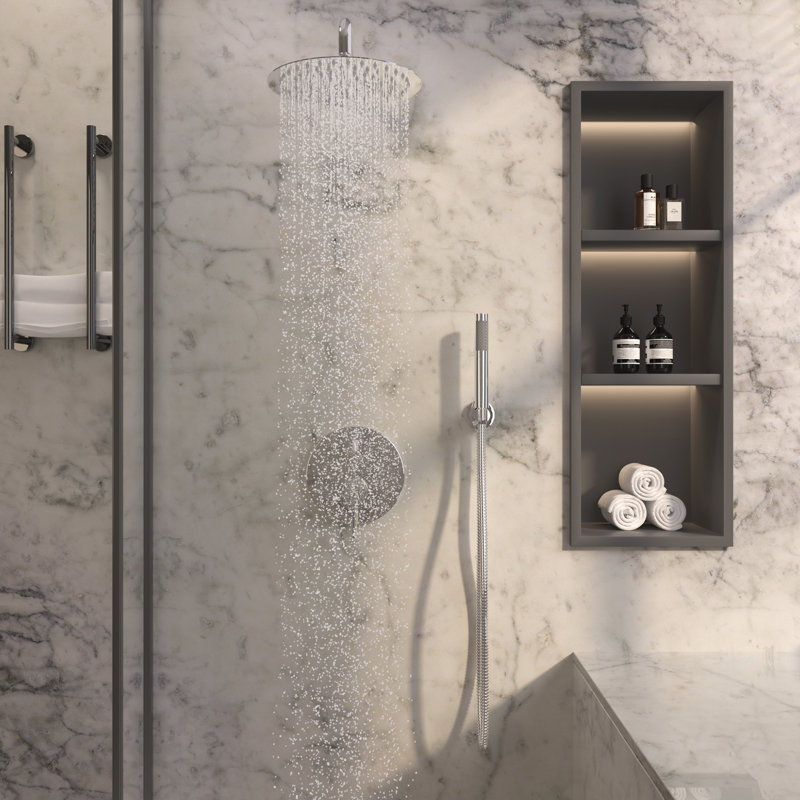 Système de douche complet avec valve brute Calder, Chrome