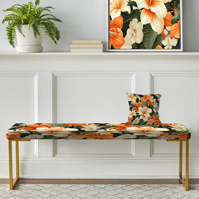 Hibiscus blanc exotique avec oasis florales et banc floral