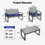 Ensemble de meubles de patio 4 pièces pour balcon, porche, jardin, jardin, cour, plateau de table en bois d'acacia gris, coussin bleu et rotin gris clair-2072602710-2072602709