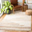 Tapis ivoire / brun en laine tissé à plat à la main Kristina-996578799