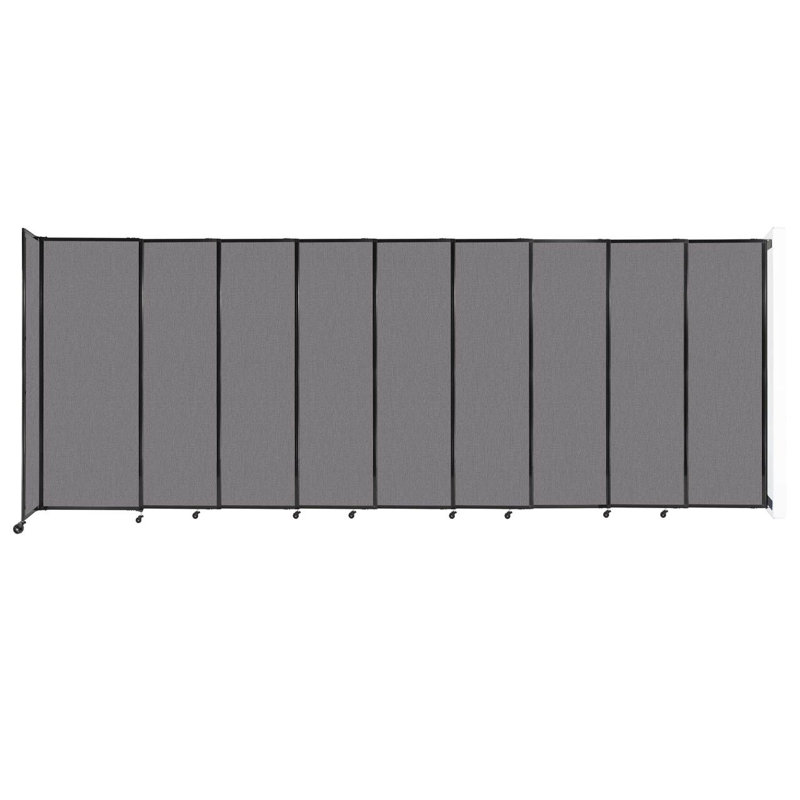 Cloison coulissante 5 pi, 82" H  x 86" W x 33" D, Gris clair / noir