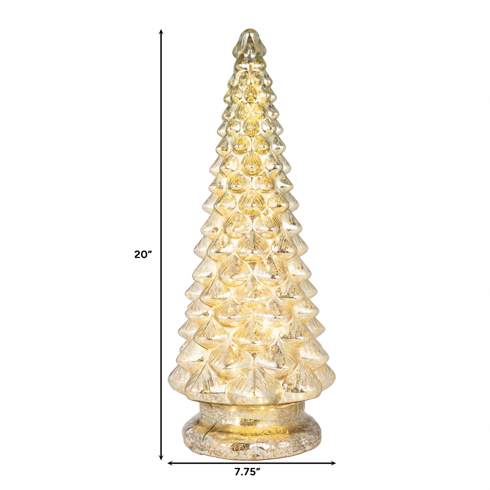 Nostalgic Lighted Glass Table Tree, 20.50" H x 7.80" W x 7.80" D