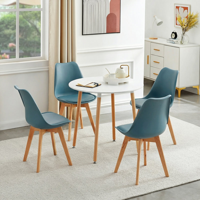 Nero Upholstered Side Chair, Aegean Blue