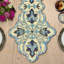 Chemin de table brodé bleu blanc perlé avec broderie de perles de verre pour Noël et décoration intérieure-132234802