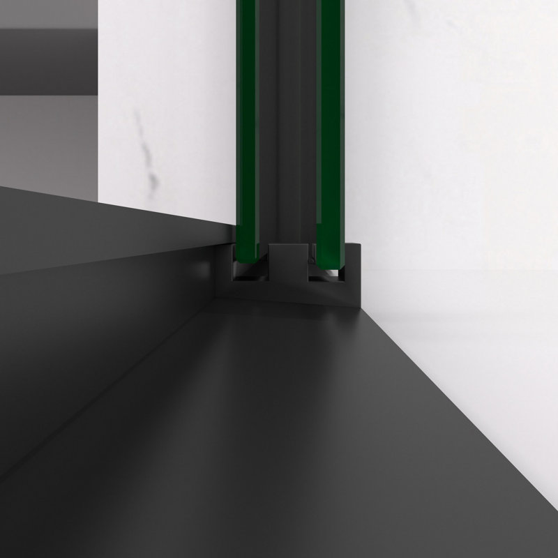 72" Tall Double Sliding Shower Door With 5/16" (8mm) Clear Tempered Glass, Black Hardware, Handle Design, Mute Rollers, Safe For Bathroom High Thickened Aluminum Frame, Corrosion - Handle, Easy