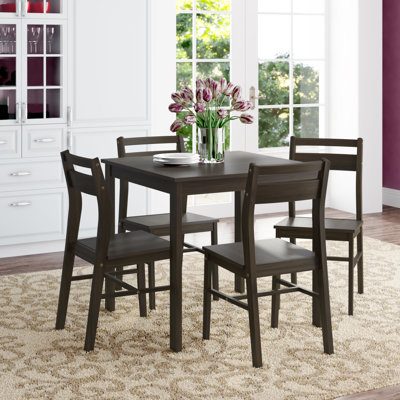 4 - Person Rubberwood Solid Wood Dining Set