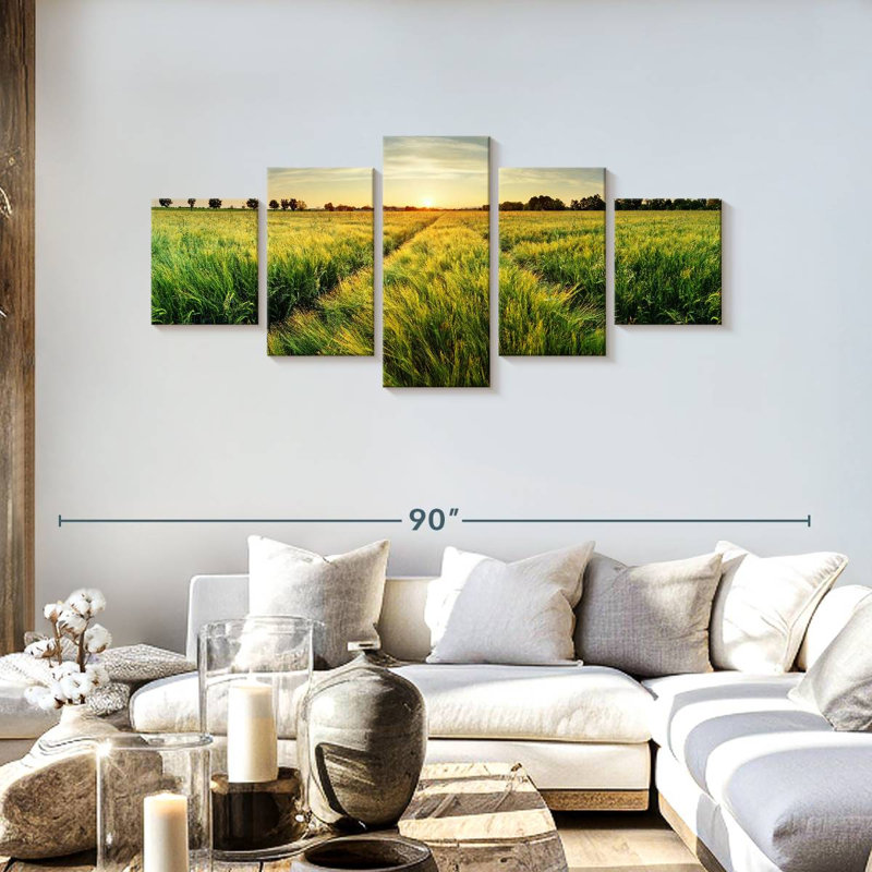 Wheat Field Before Dark, 30" H x 68" W