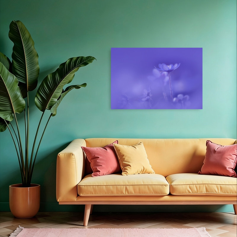 Delicate Purple Bloom Delicate Dreamy Ethereal Violet Flower Nature Wall Art Print 1 Piece Wrapped Canvas Wall Art