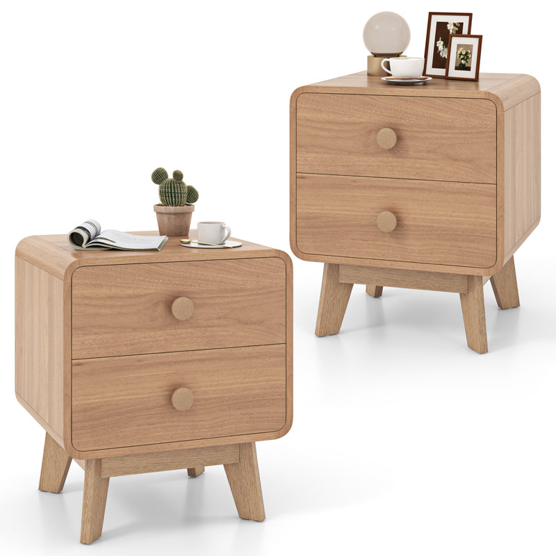 Table de chevet Kayslee, Ensemble de 2, Brun