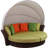 Linton 67'' Wide Curved Patio Daybed with Cushions