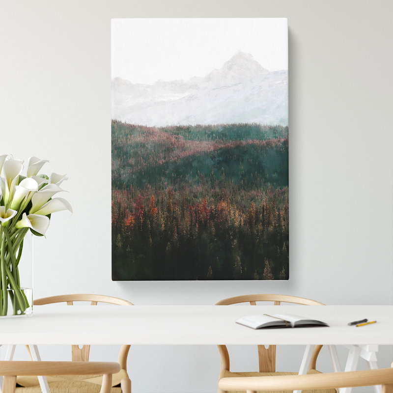 Fir Tree Forest Abstract - Wrapped Canvas, 50cm H x 35cm W x 3cm D
