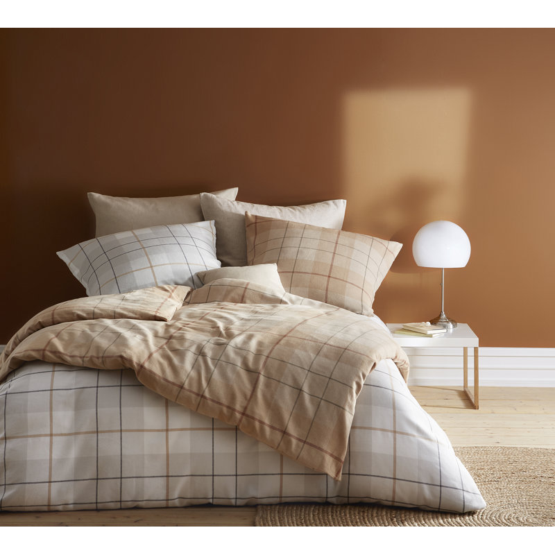 Lech Reversible Duvet Cover Set, Single - 1 Pillowcase (80 x 80 cm), Caramel
