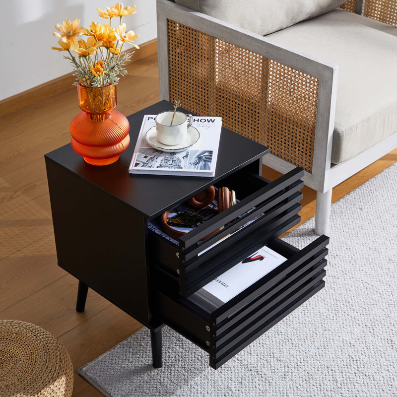 Table de chevet Bernice, Noir