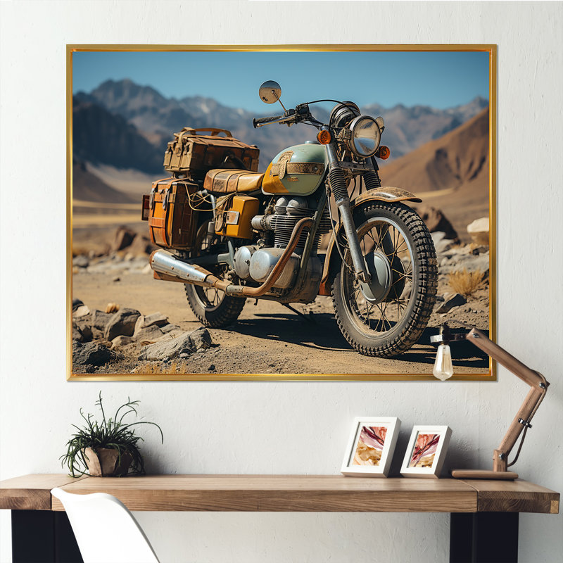 «Rustic Adventure», art mural sur toile, Cadre flottant doré, H 34 po x l 44 po x P 1,5 po