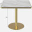 Table carrée bistro moderne tulipe 31,5 pouces avec plateau en faux marbre, facile à assembler, structure en métal robuste-236385498