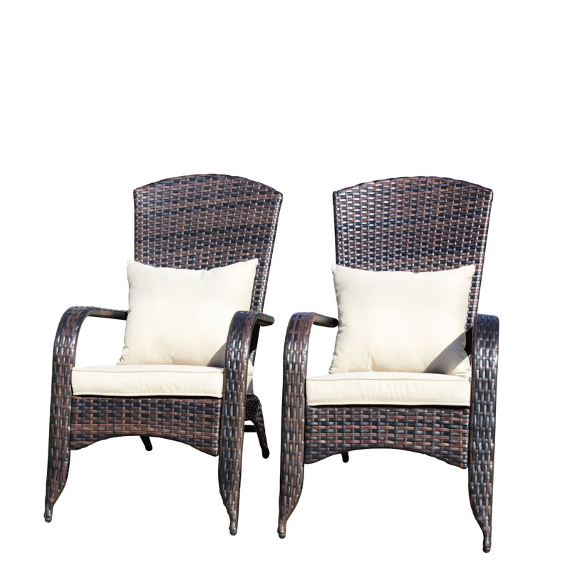 Patio Comfortable Chair With Cushions. Modern Look For Outdoor Space. 22.8 In Package Width. Water Fabric. Beige Back Cushion Soft Spacious Design Living. 14.6 Height. Brown And . Assembly Required