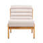 Fauteuil d'appoint Fluffy beige foncé avec structure en bois massif naturel-944271179-944271181