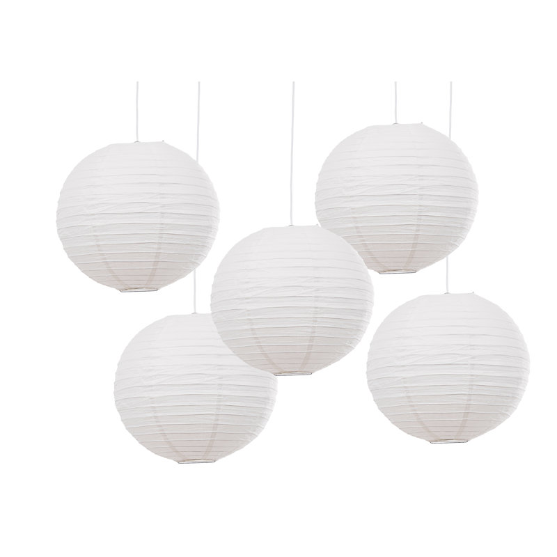 Value Packs 40cm H Paper Round Pendant Shade ( Clip On ) in White