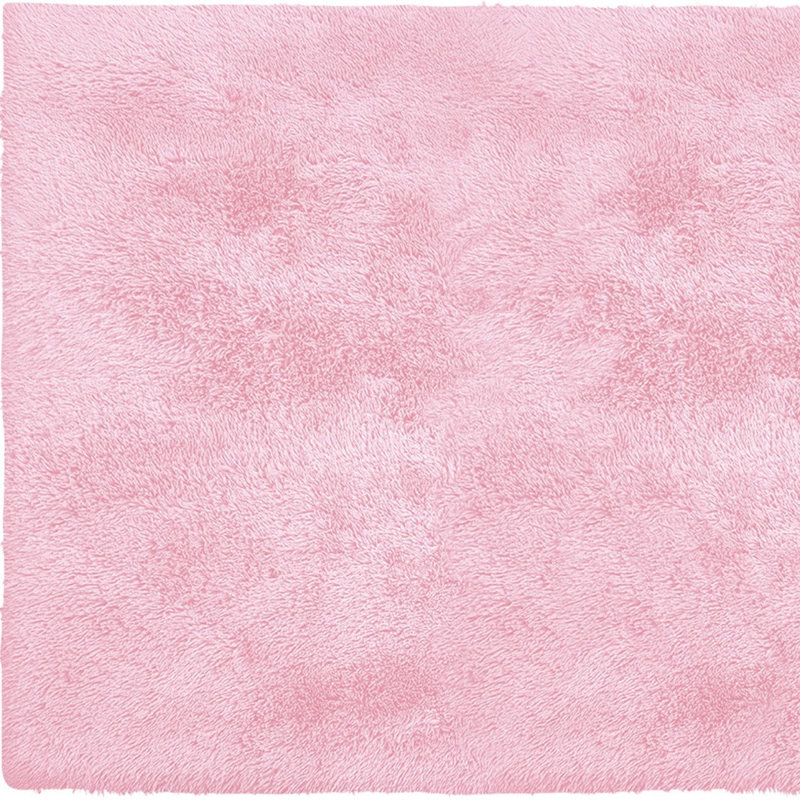 Tapis rose tissé à la main, Rectangle 4 pi x 5 pi