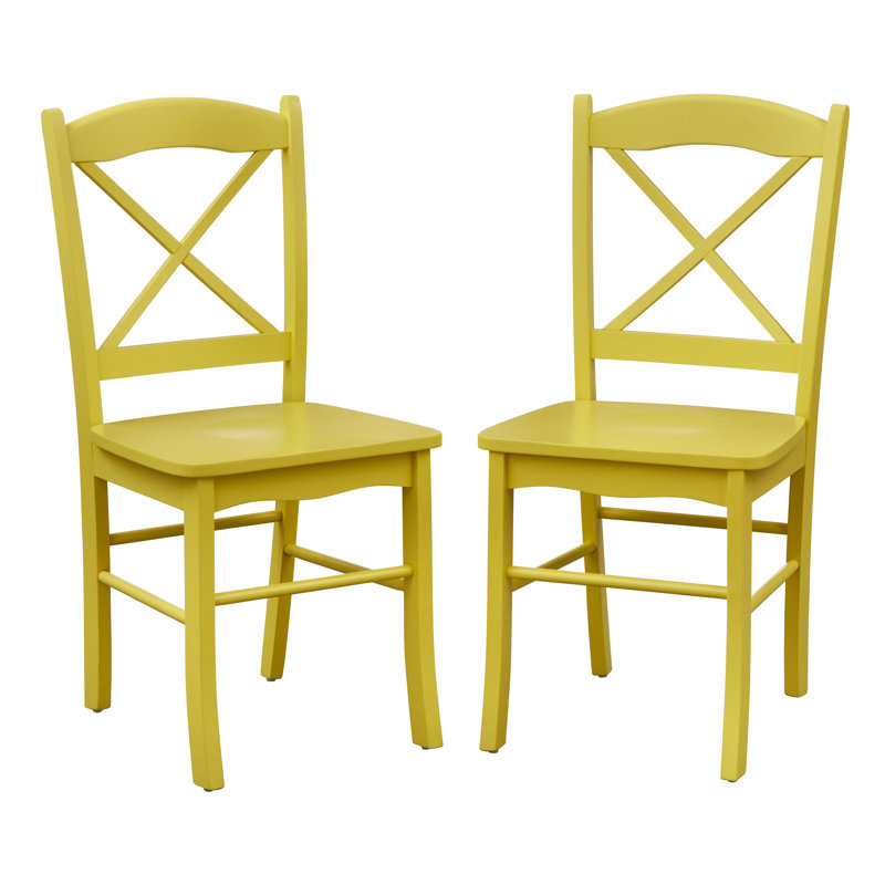Chaise d'appoint à dossier en croix Castellon, Jaune