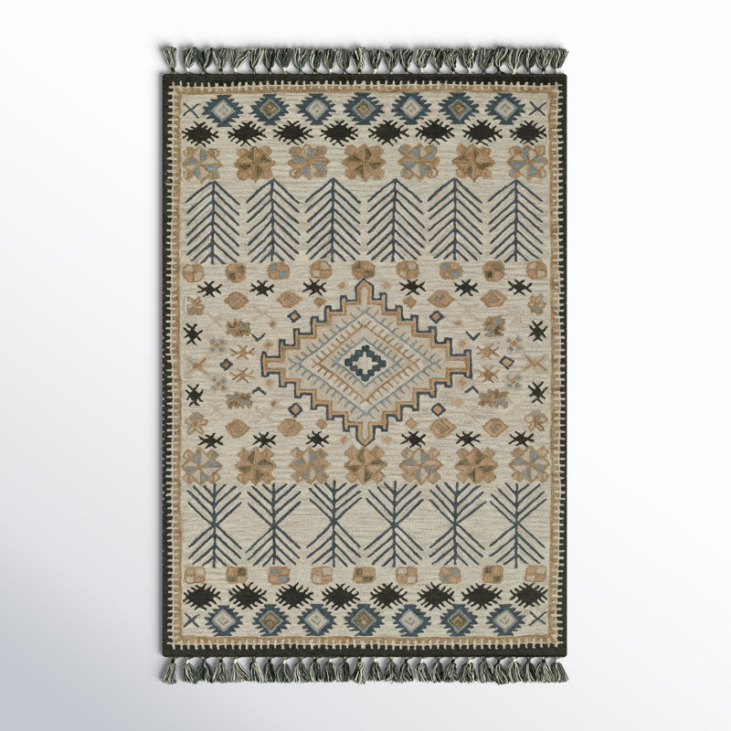 Tahoe Hand Tufted Wool Geometric Area Rug, Rectangle 3'6" x 5'6"