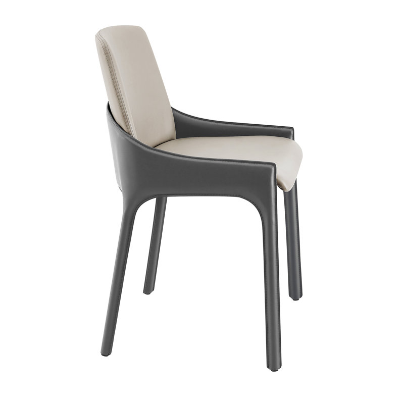 Alvarado Faux Leather Upholstered Side Chair, Gray