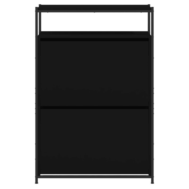 8 Pair Shoe Storage Cabinet, Black