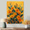 «Vibrant Yellow Green Symphony Wildflowers» - impression d'art mural fleurs sauvages