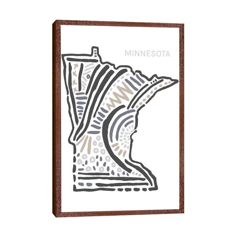 Minnesota 1 Piece Wall Art on Canvas, 152.5 cm H x 101.5 cm W, Classic Wood Framed