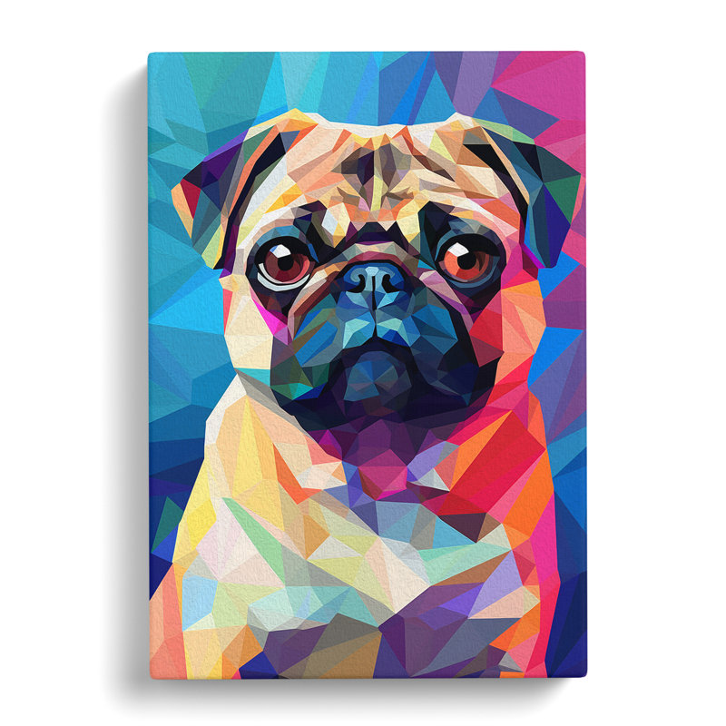 Pug Orphism - Wrapped Canvas, 50cm H x 35cm W x 3cm D