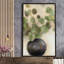 «Eucalyptus Leaves in Black Vase» par Lanie Loreth - peinture sur toile à cadre flottant-86848842