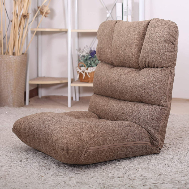 Latitude Run® Adjustable Reclining Floor Game Chair, Camel
