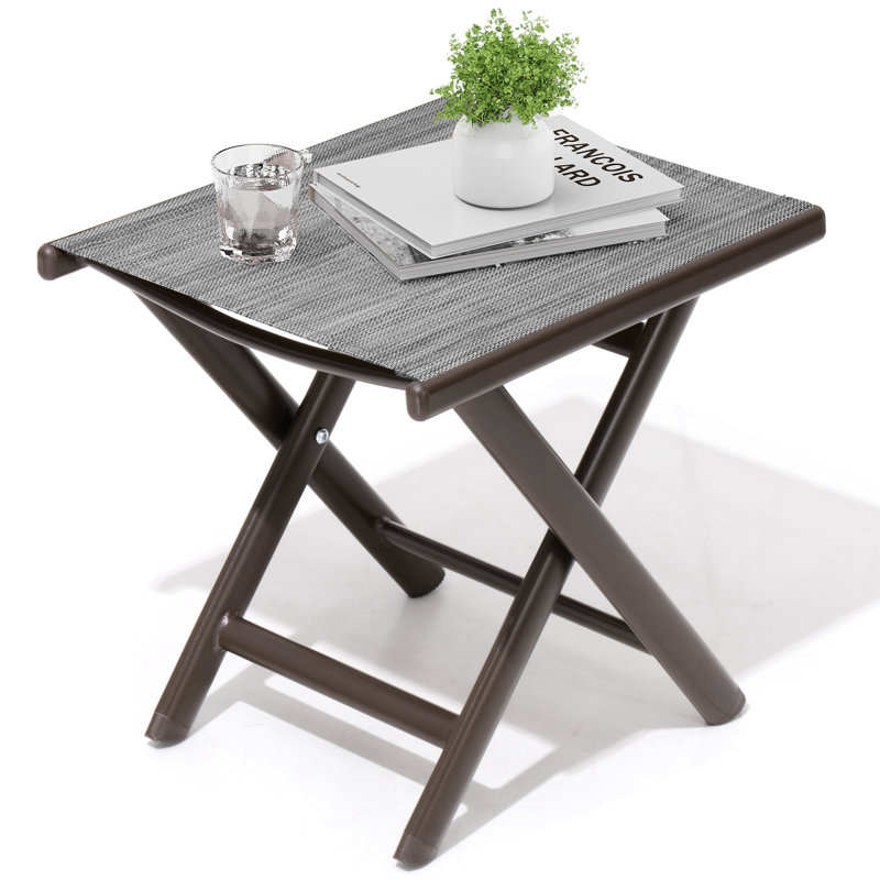 Table d'appoint rectangulaire pliante en aluminium pour l'extérieur, Gris
