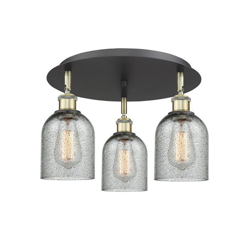 Plafonnier encastré Caledonia, Gris anthracite, Laiton antique noir