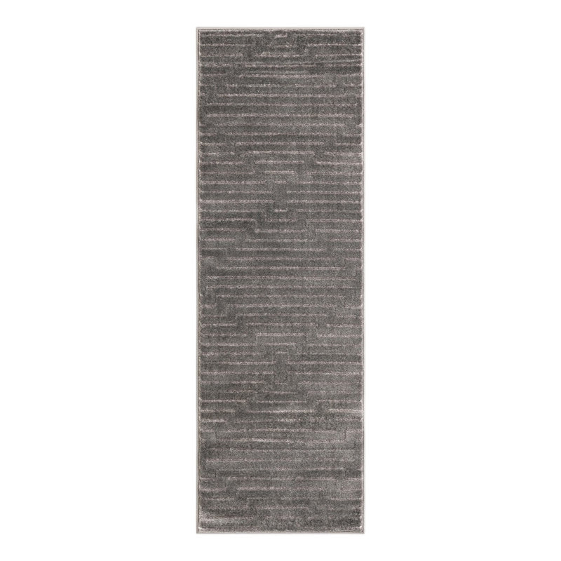 Latitude Run® Mirage Nikica Rug Gray and Silver, Runner 2' x 6'1"