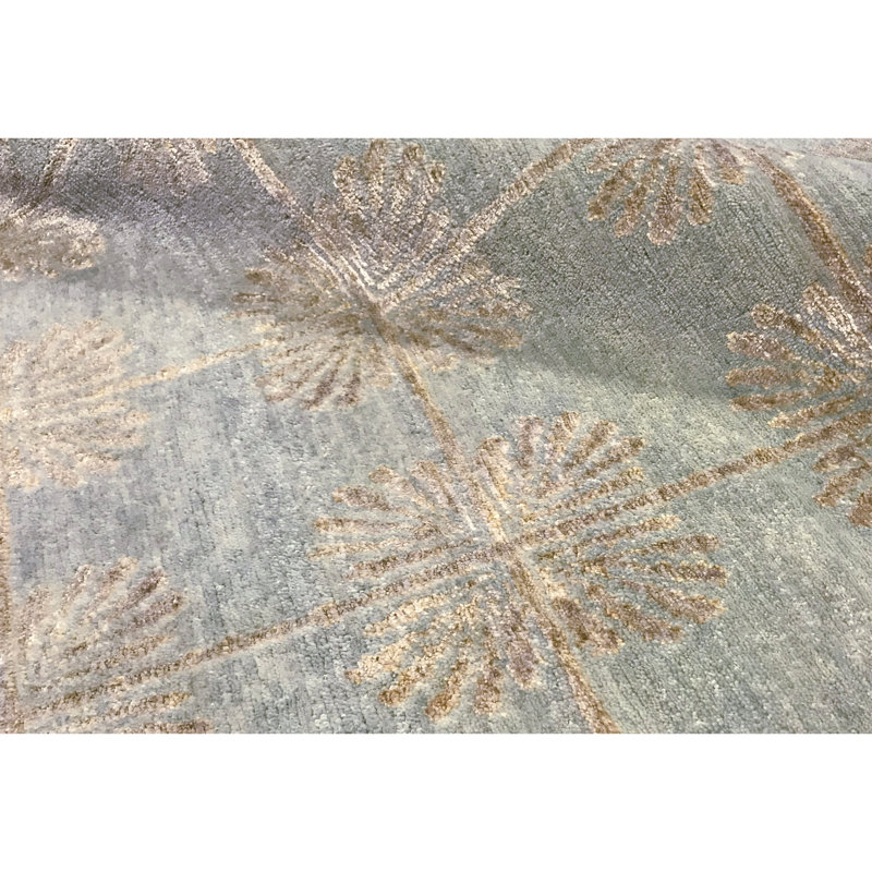 Windsom Geometric Area Rug in Light Green, Rectangle 9'2" x 11'11"