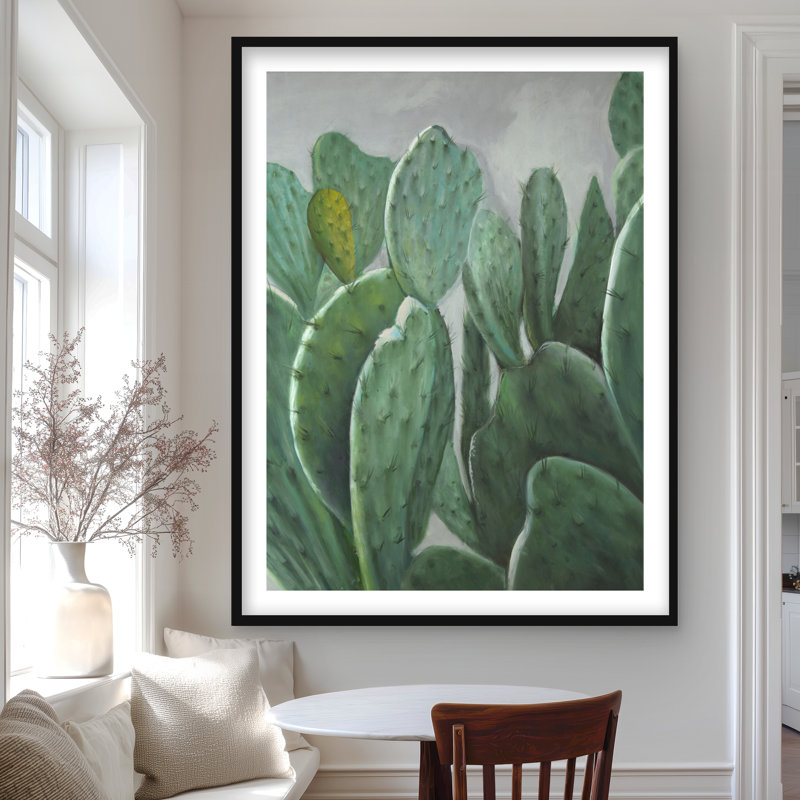 Paddle cactus - Cactus gris avec impression matte encadrée | Décoration intérieure