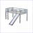 Twin Size Rubber Wood Low Loft Bed with Slide &amp; Ladder No Box Spring Needed Grey-1474995550