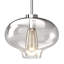 Luminaire suspendu d'intérieur 1 lumière en chrome avec abat-jour rond en verre transparent Jahne-1303537734