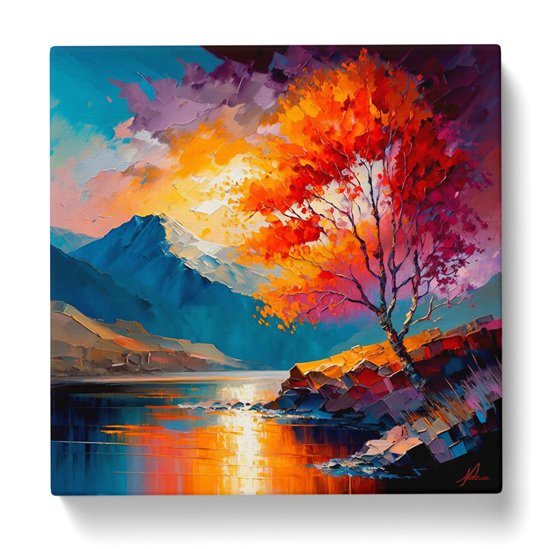 Landscape Palette Knife Painting - No Frame Print