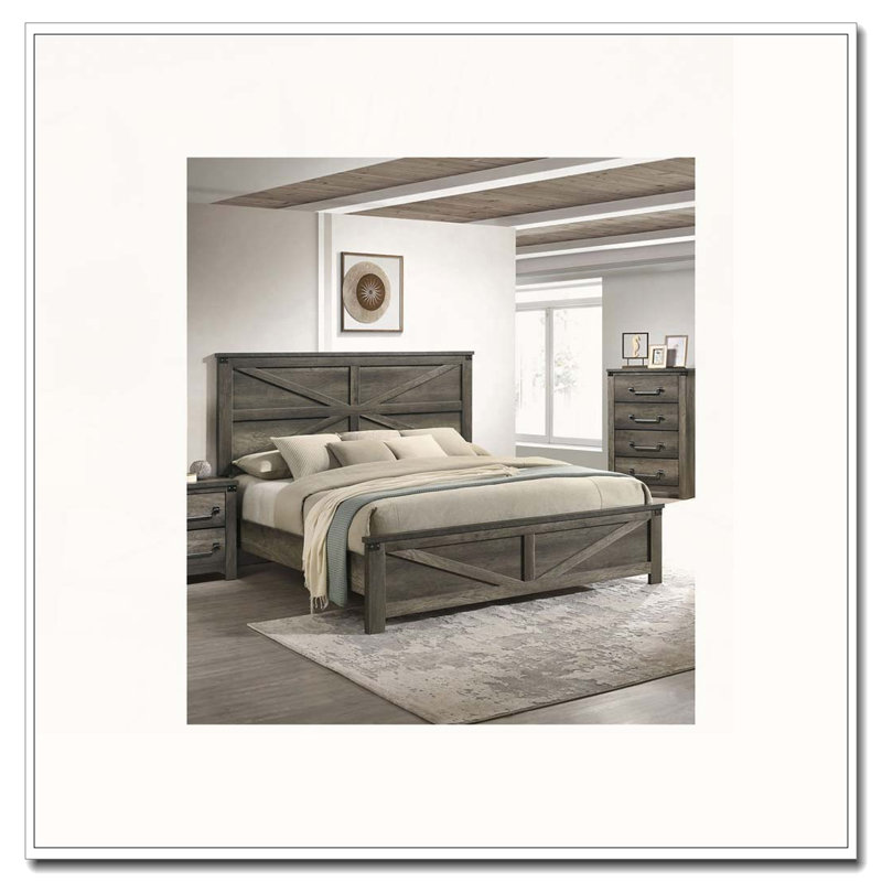 Rustic Wood Platform Bed