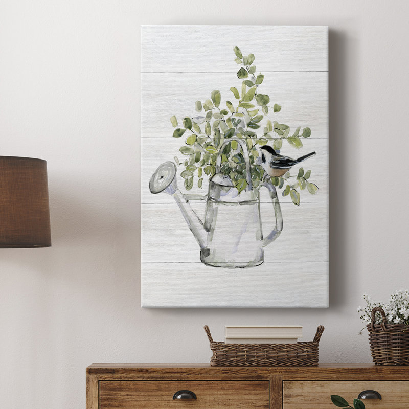 Oiseau de jardin II - Cavas enveloppés de galerie, H 60 po x l 40 po
