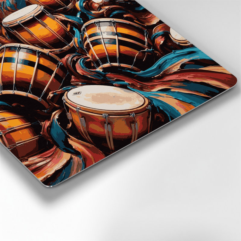 «Music Congas», art mural en métal brun, H 32 po x l 32 po