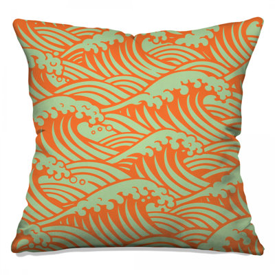 Coussins décoratifs Orange Ocean Waves