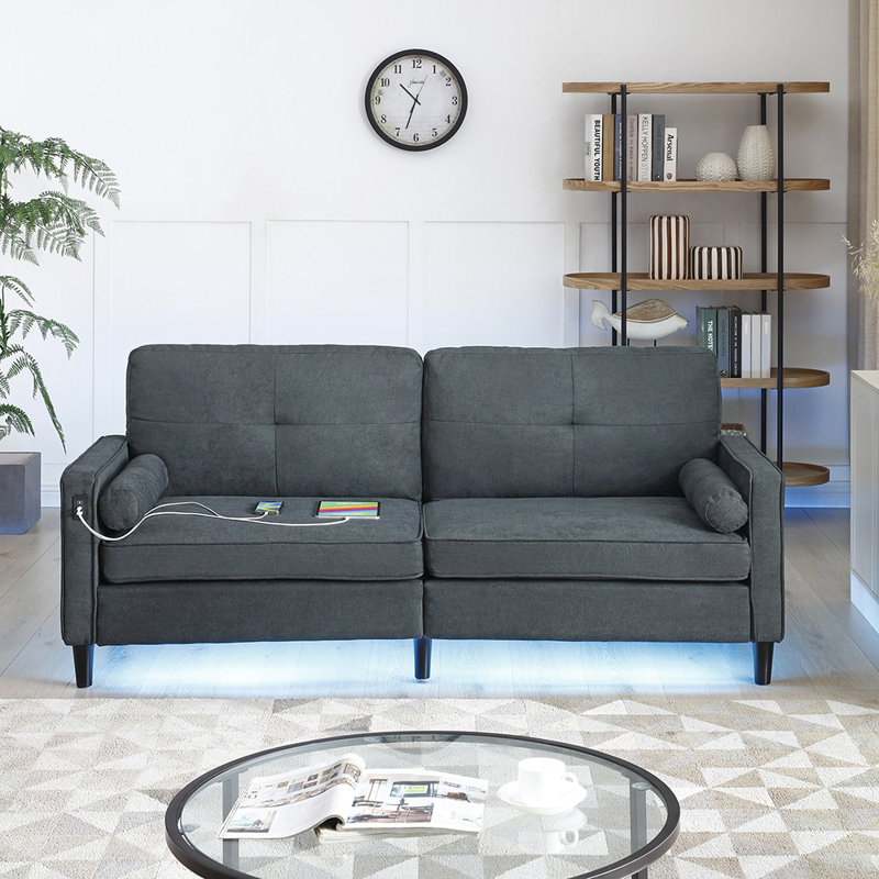 Lelda Upholstered 75.6'' Sofa, Gray