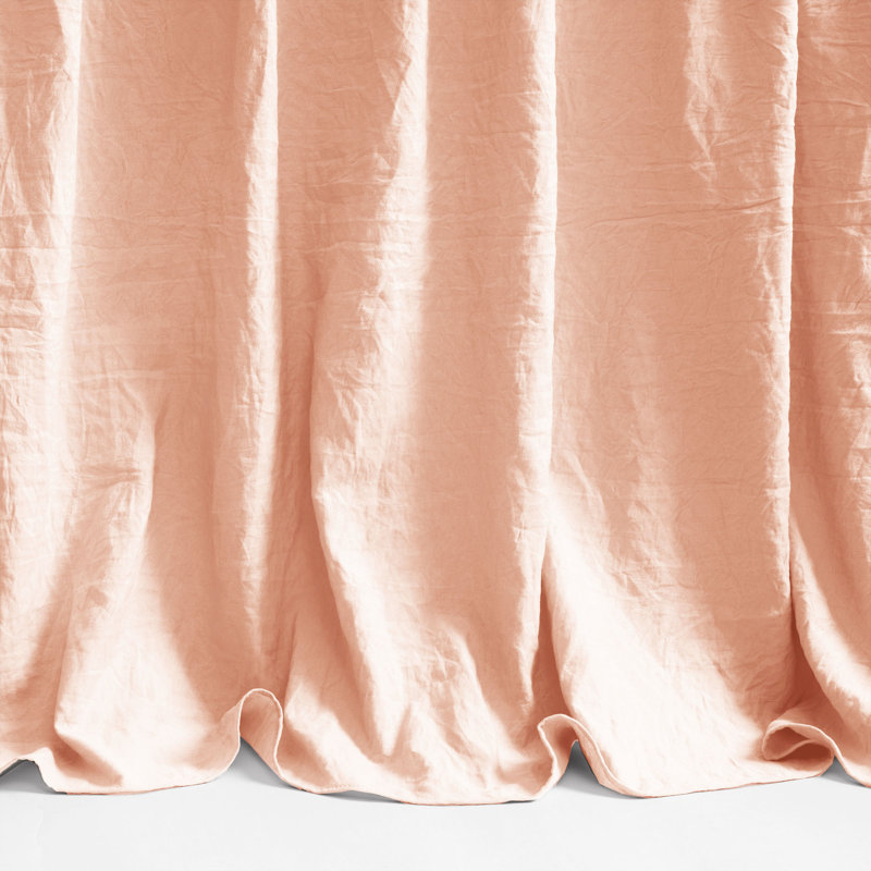 Blush Microfiber Full Bedspread Set with Ruffled Skirt