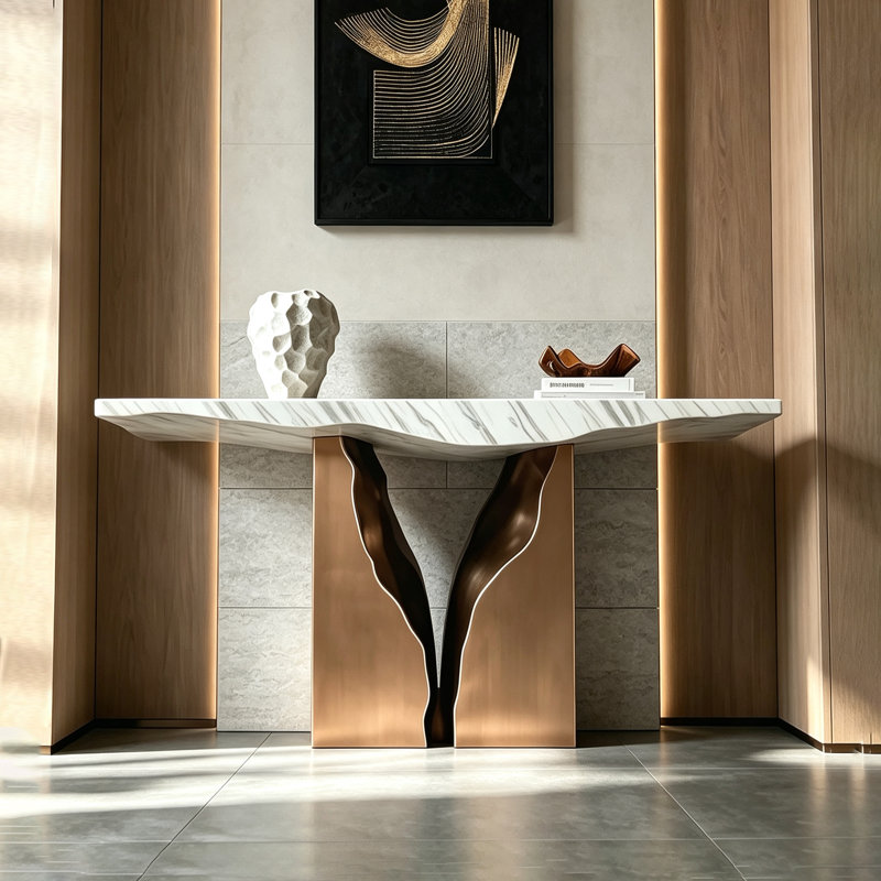Console moderne d'inspiration luxe moderne, H 33,46 po x l 62,99 po x P 13,78 po